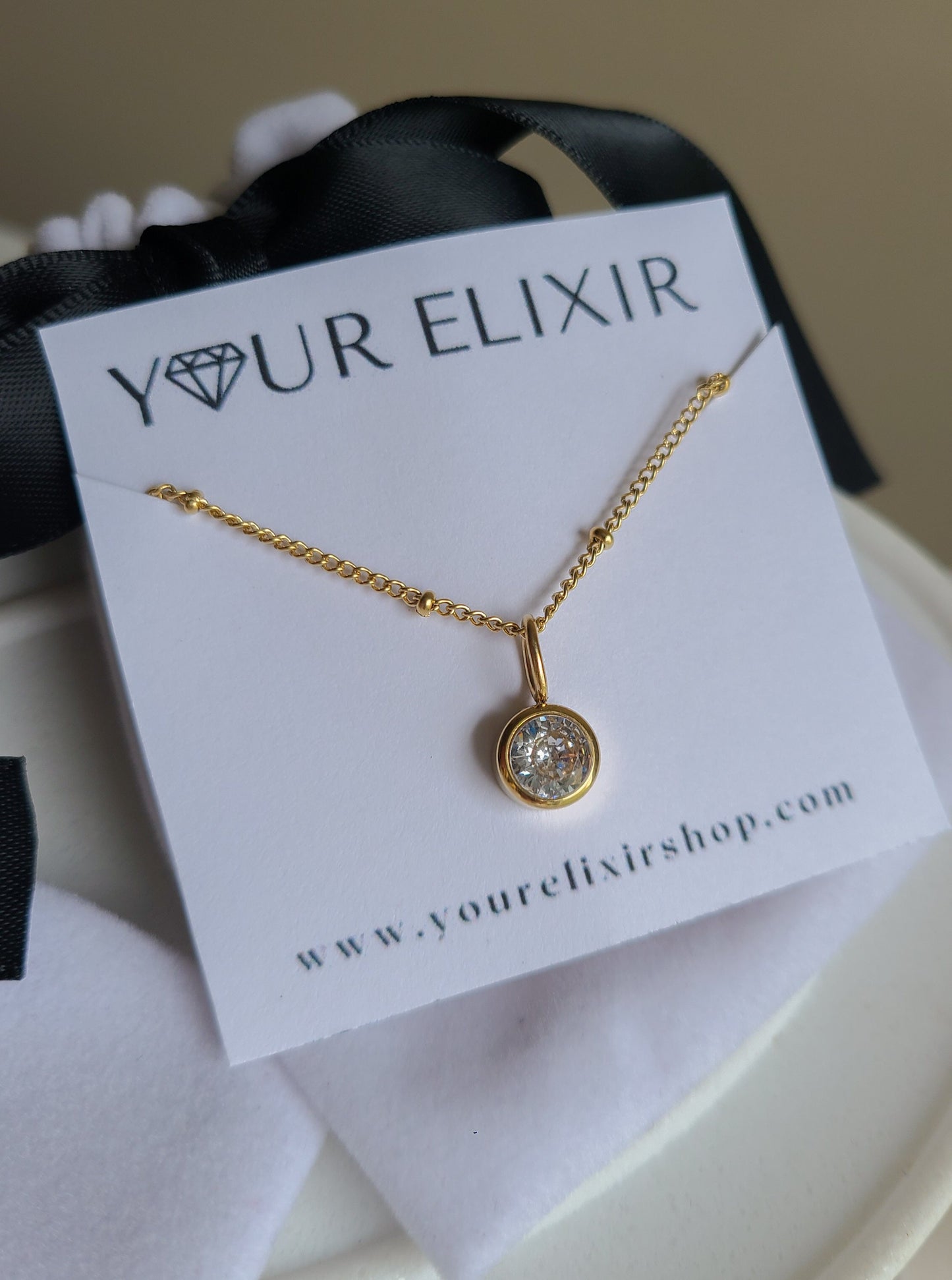 Gold Birthstone Gems Necklace