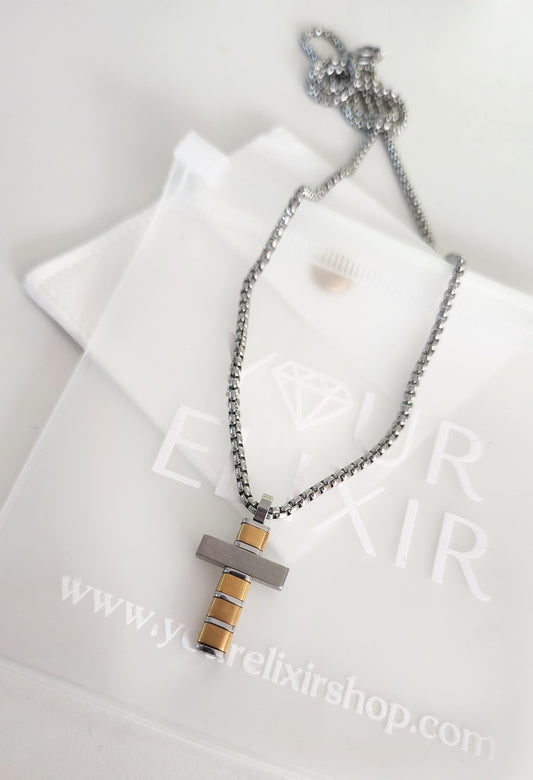 Faithful Dual Tone Cross necklace