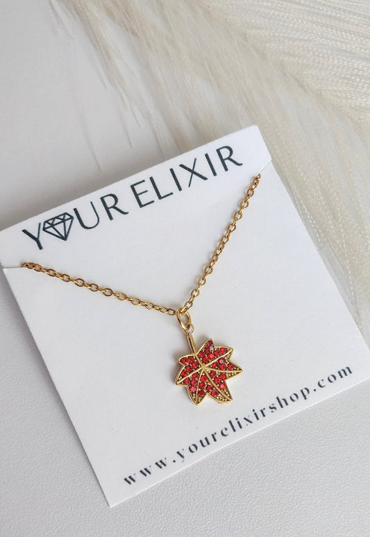 Maple π leaf necklace