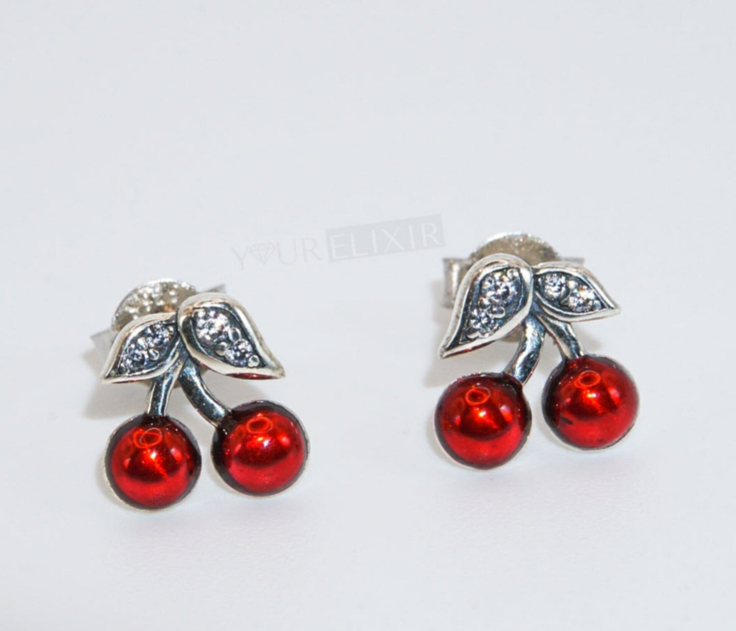 Bundle Earrings (Silver 925) & Hanging Crochet Cherry π