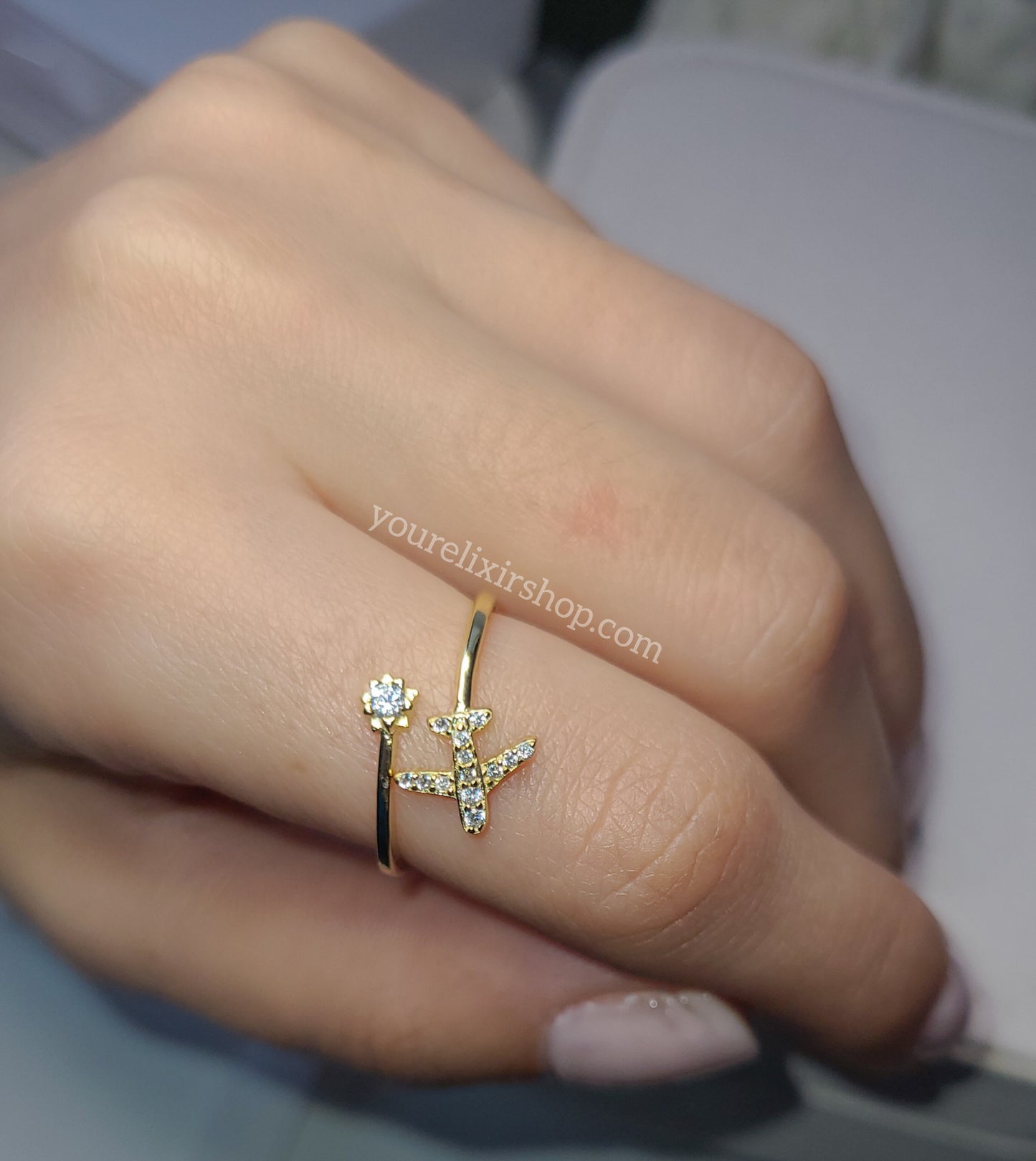 Sterling Silver Airplane Ring