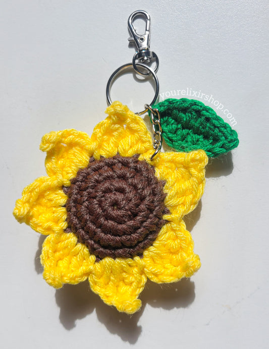 Llavero de crochet con girasoles 🌻