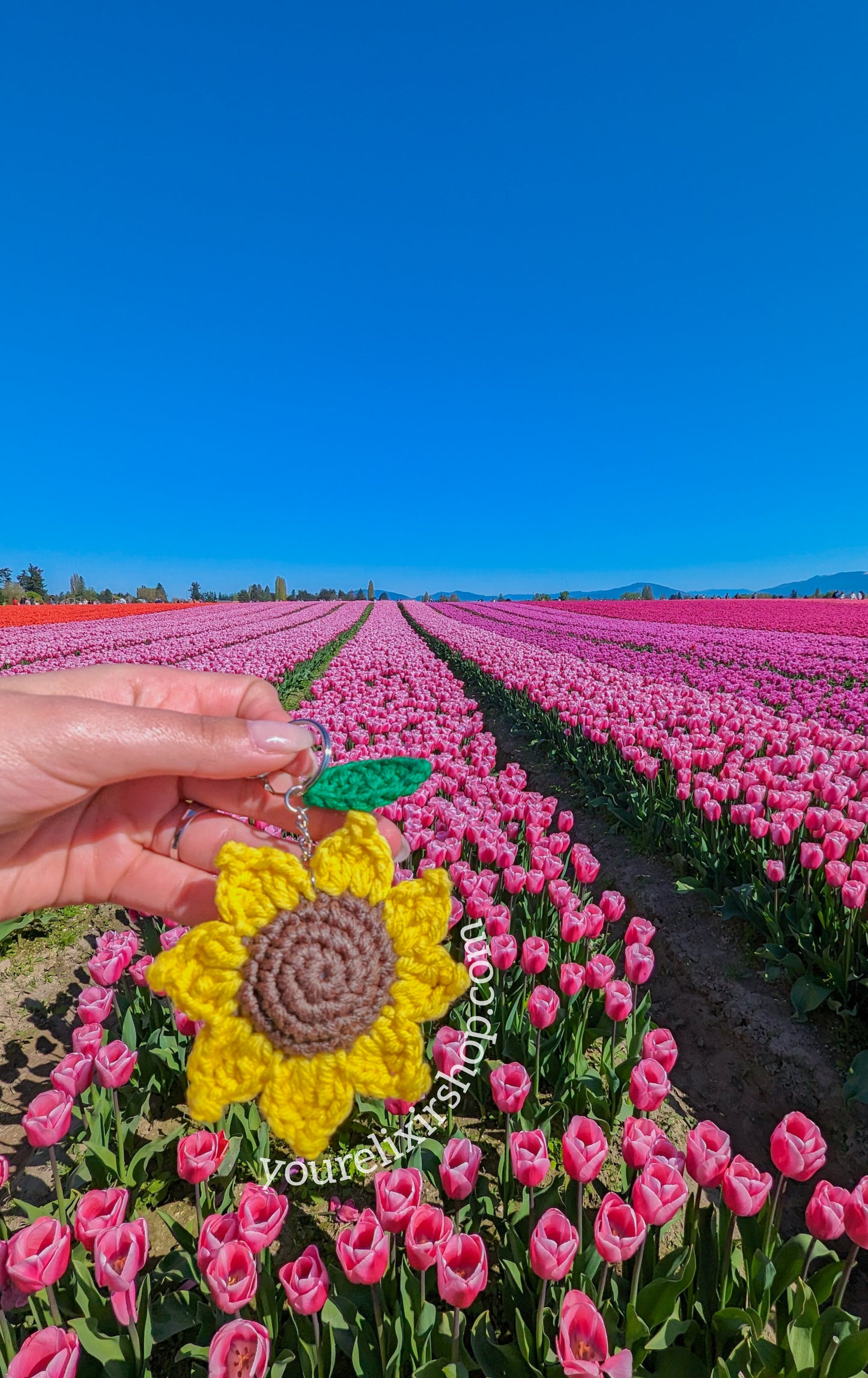 Sunflower Crochet Keychain π»