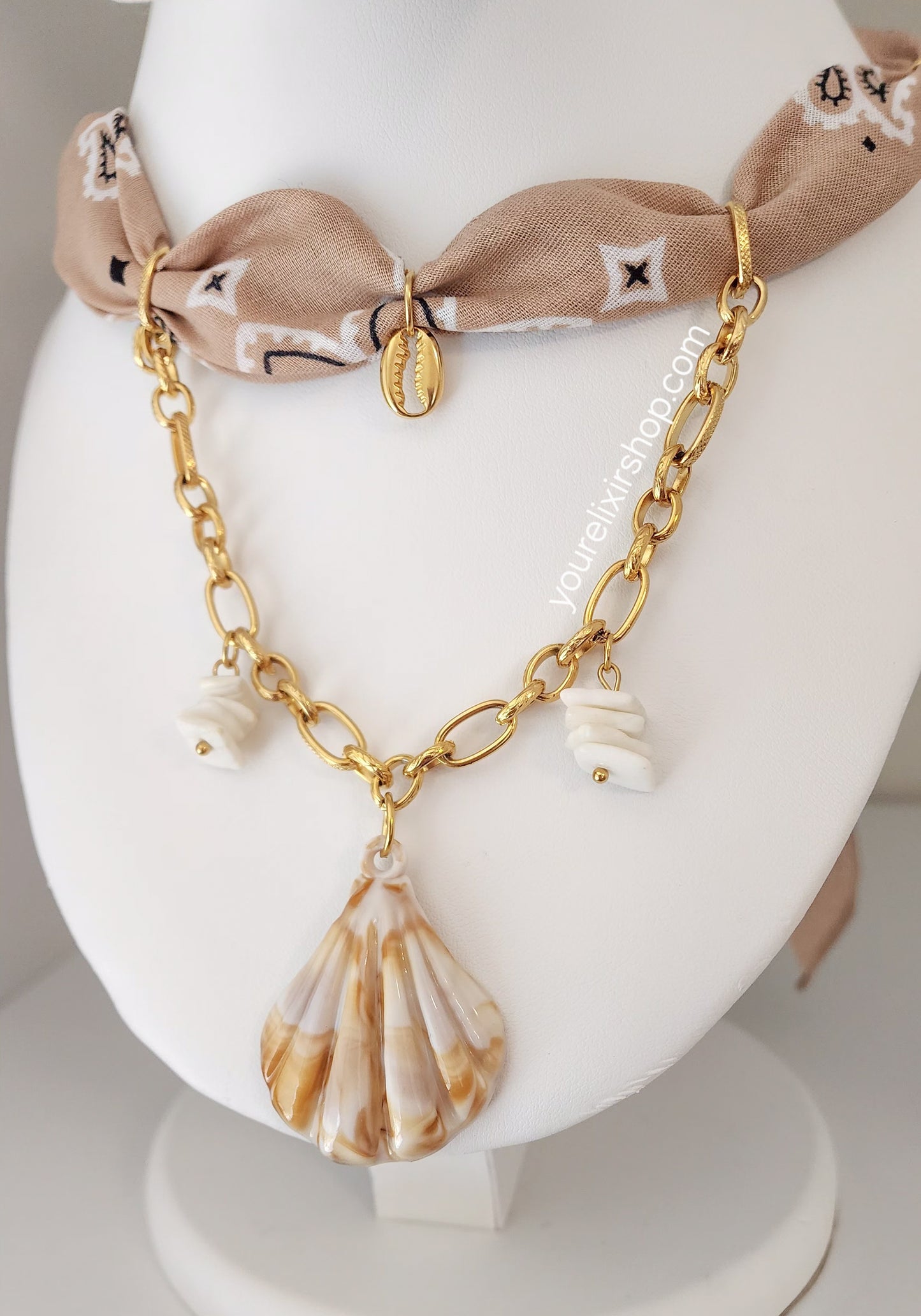 Beige Bandana Necklace