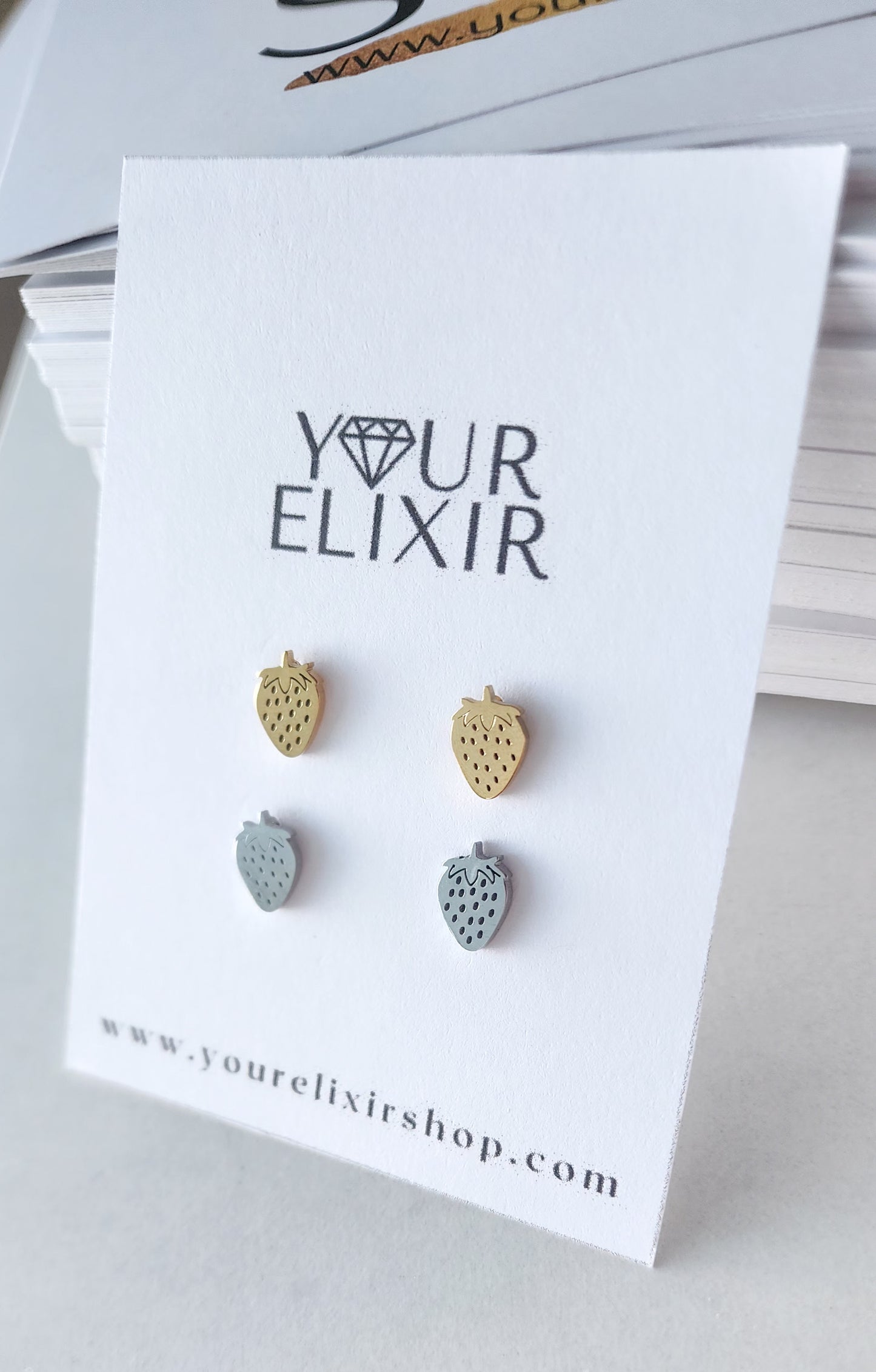 Strawberry π Stud Earrings