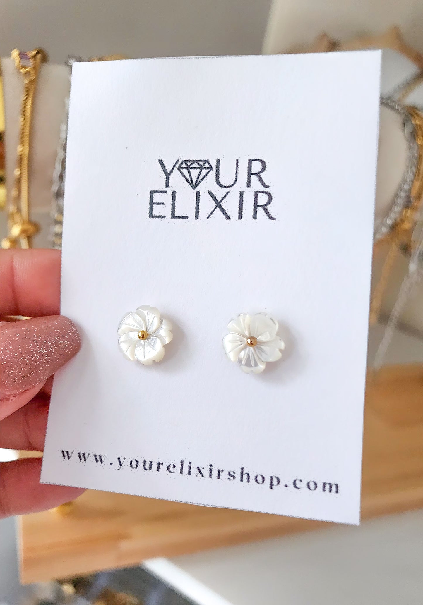 Ivory Bloom Stud Earrings