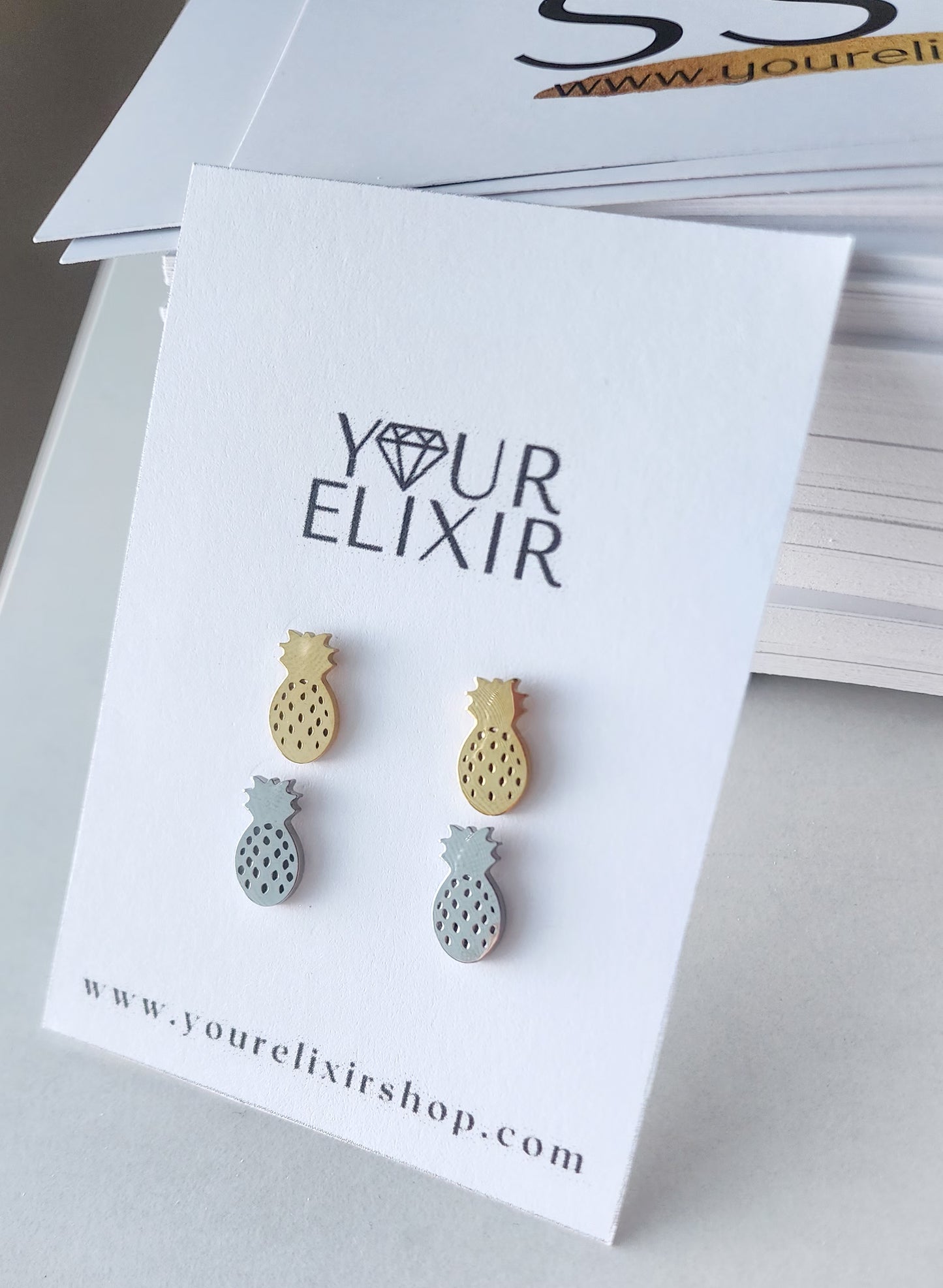 Pineapple π Stud Earrings
