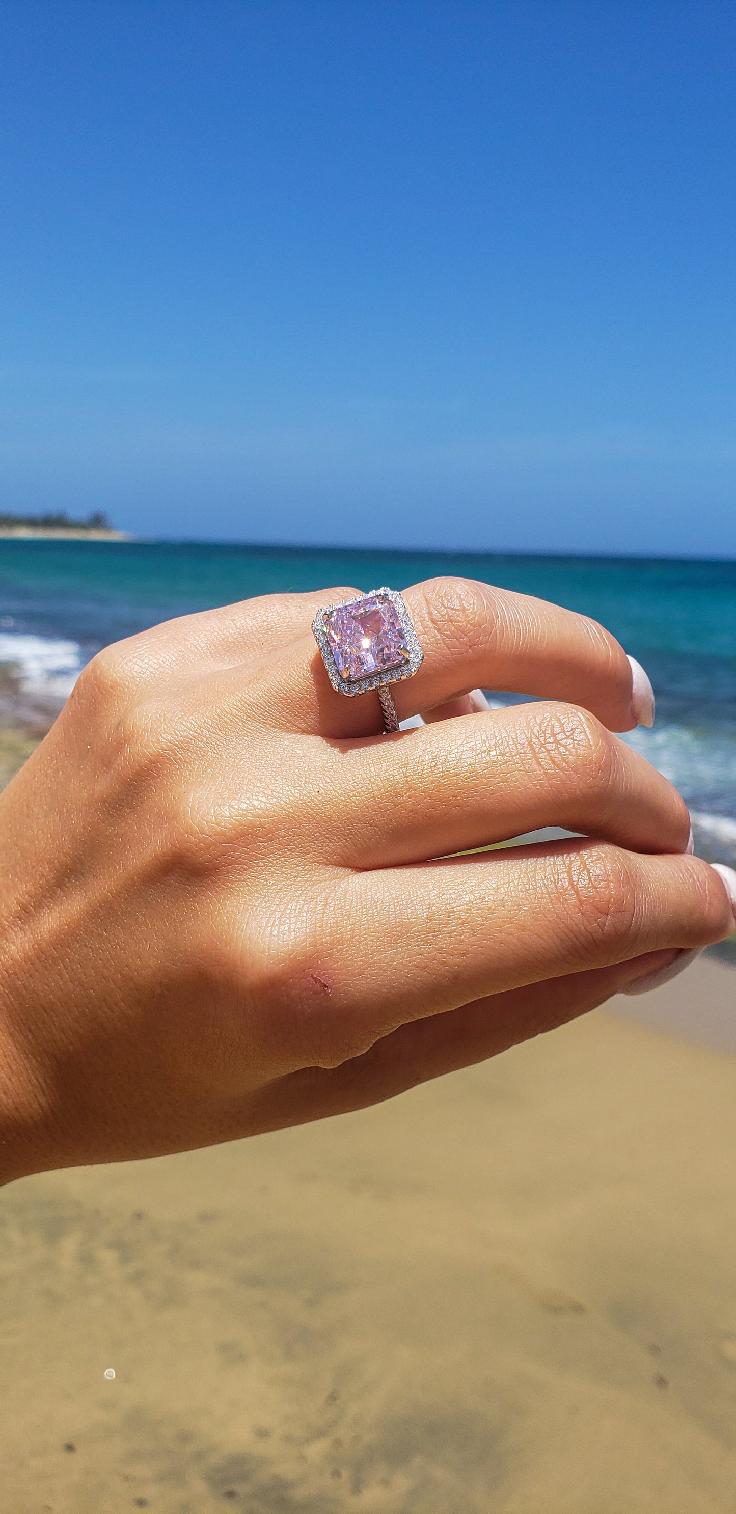Sterling Silver Dazzling Pink Ring ✨️