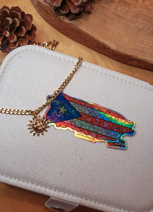 Pegatina de vinilo holográfica PR 🇵🇷