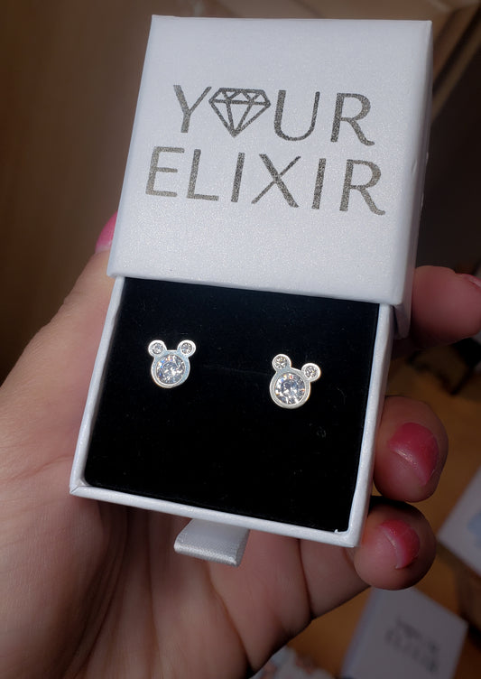 Pendientes de Mickey Mouse en plata de ley