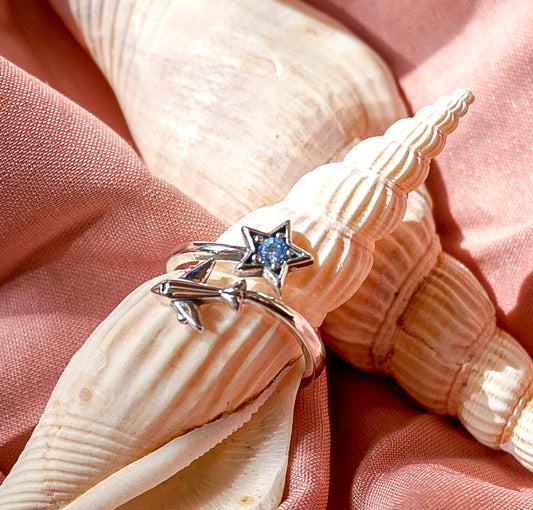 Sterling Silver Blue Airplane Ring