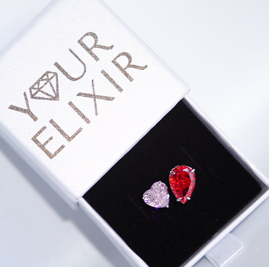 Anillo de plata de ley con rubí y rosa