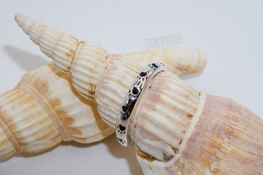 Sterling Silver Black Paws Ring