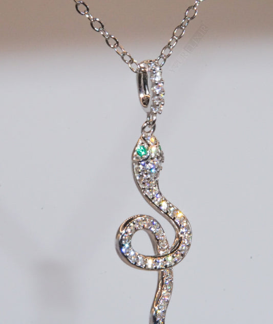 Collar de serpiente de plata de ley