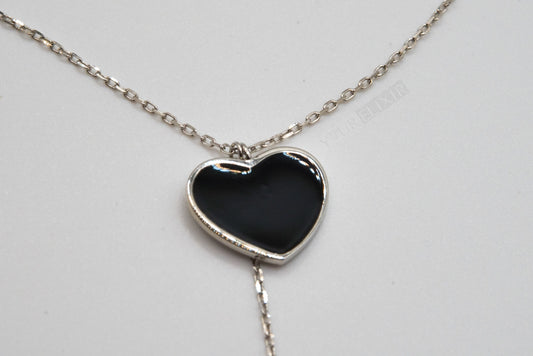 Sterling Silver Black Heart