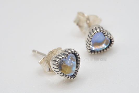 Lote de pendientes de cactus y corazón en plata de ley