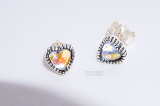 Pendientes de corazón de plata de ley