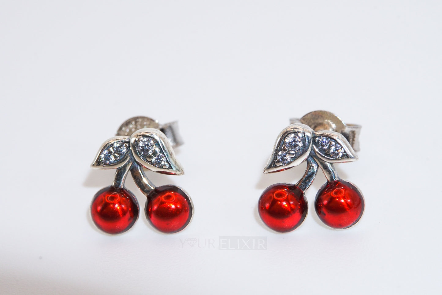 Sterling Silver Cherry Earrings