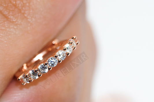 Pendientes de aro de plata de ley y oro rosa