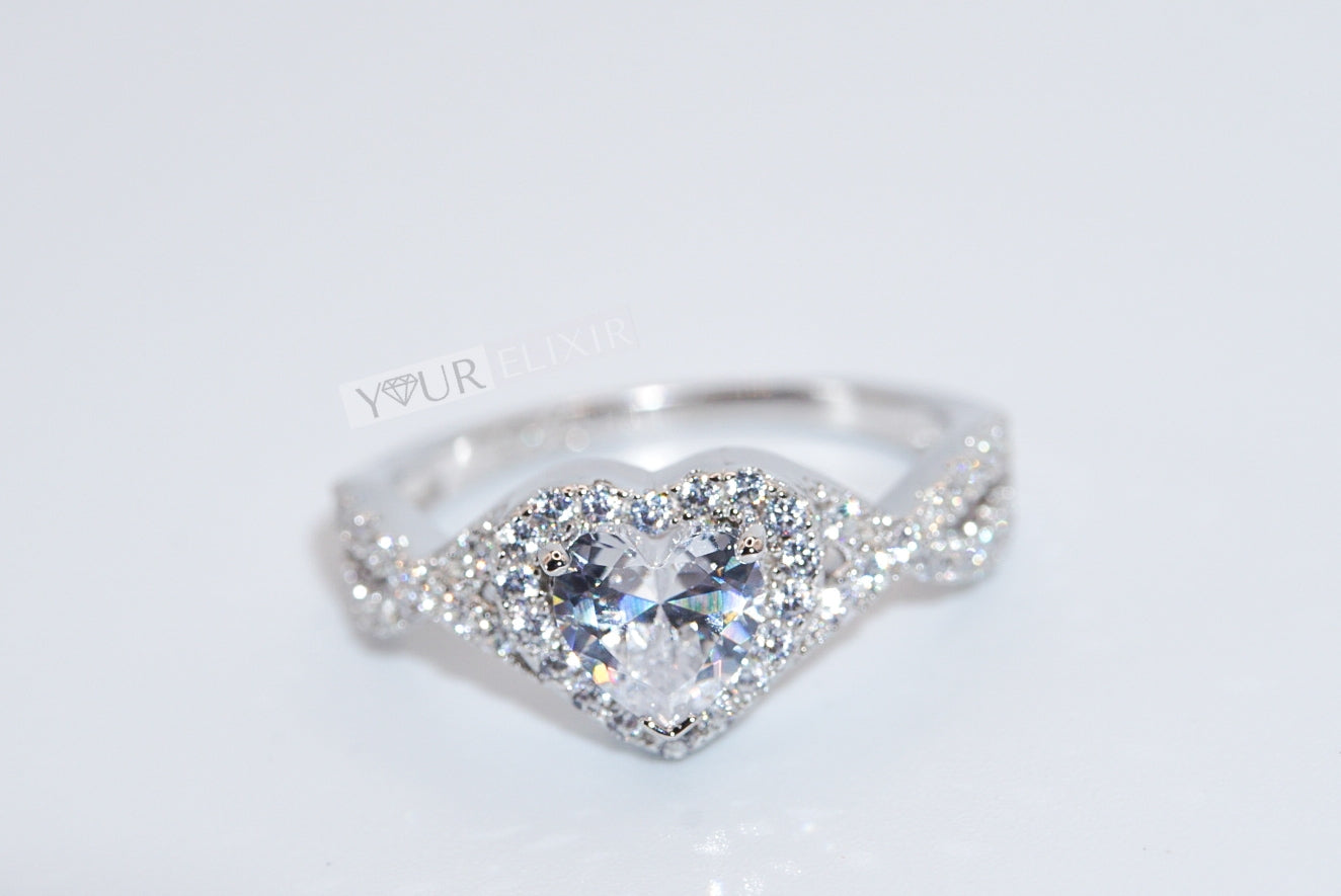 Sterling Silver Brilliant Heart Ring