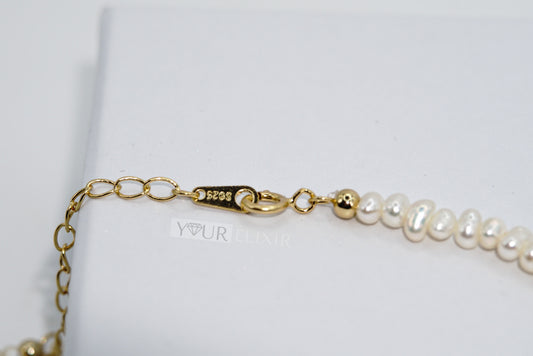 Collar de perlas de plata de ley