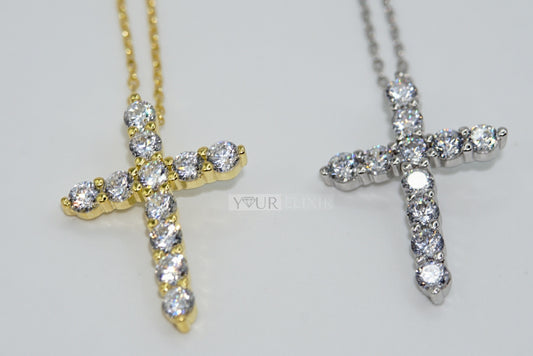 Collar con cruz de circonitas