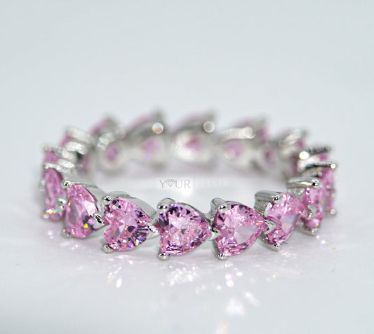 Anillo de plata de ley con forma de corazón infinito