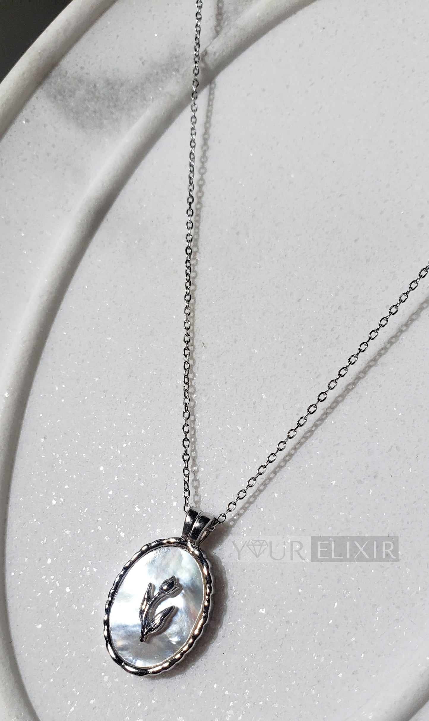 Sterling Silver Tulip Pendant Necklace