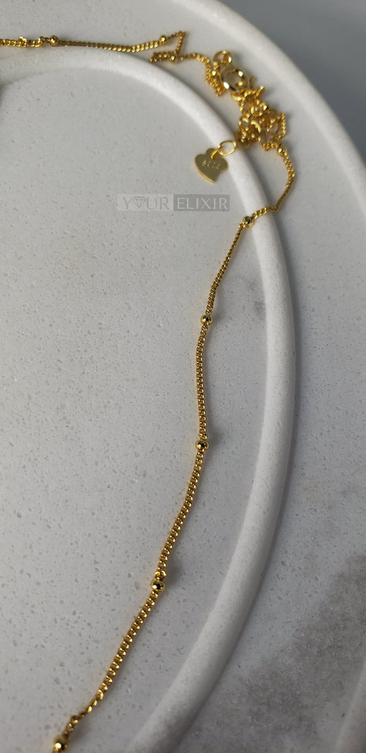 Sterling Silver Beaded Gold Necklace
