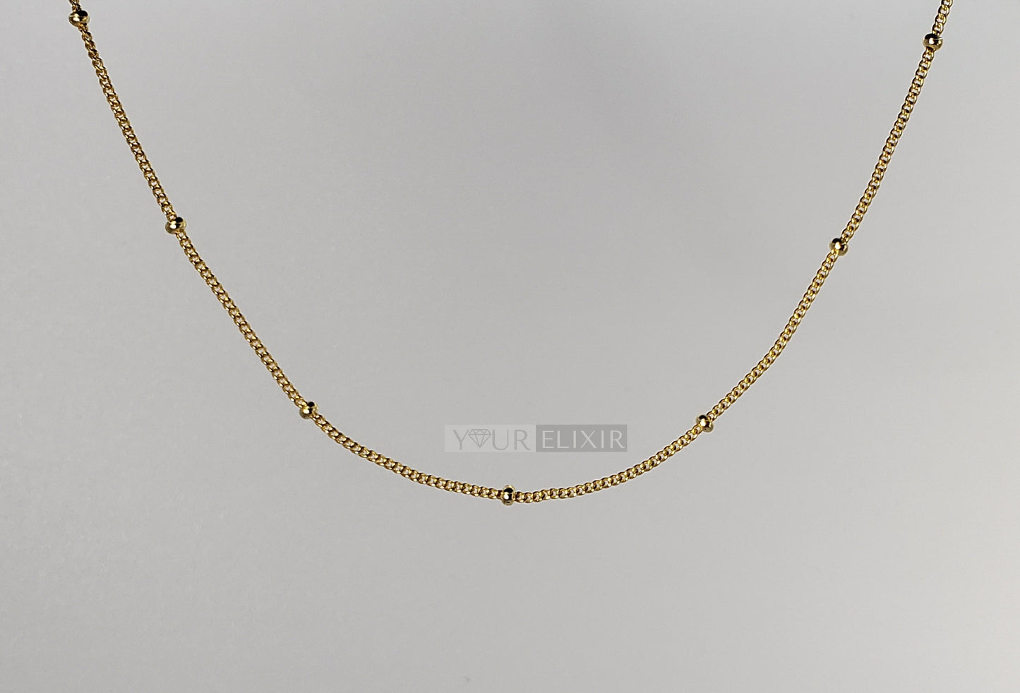 Sterling Silver Beaded Gold Necklace