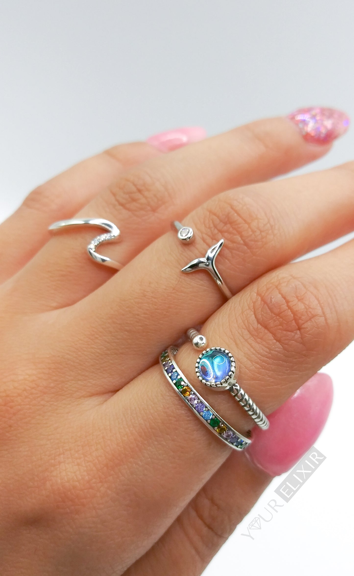 Sterling Silver Rainbow Ring