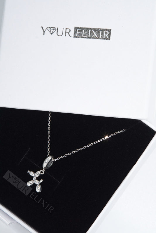 Collar con dije de perrito en plata de ley