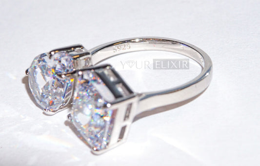 Anillo radiante de plata de ley