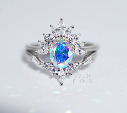 Anillo dúo de cuento de hadas en plata de ley