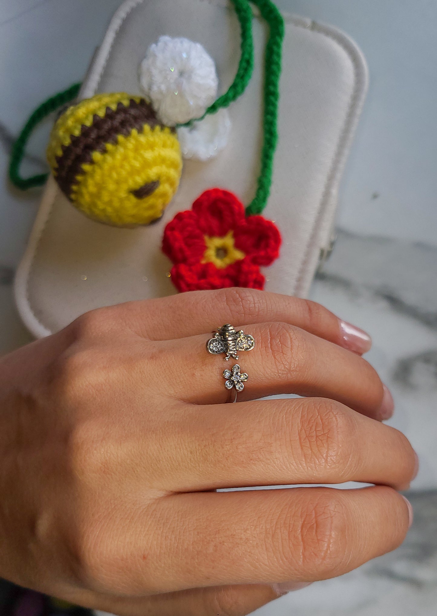 Paquete de crochet colgante y anillo de abeja 🐝