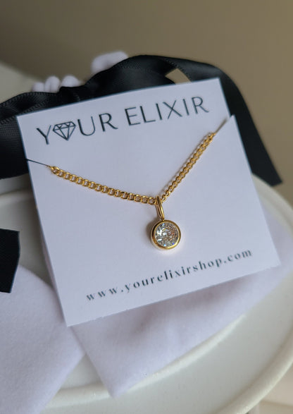 Gold Birthstone Gems Necklace
