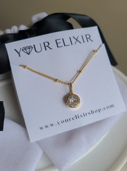 Gold Birthstone Gems Necklace