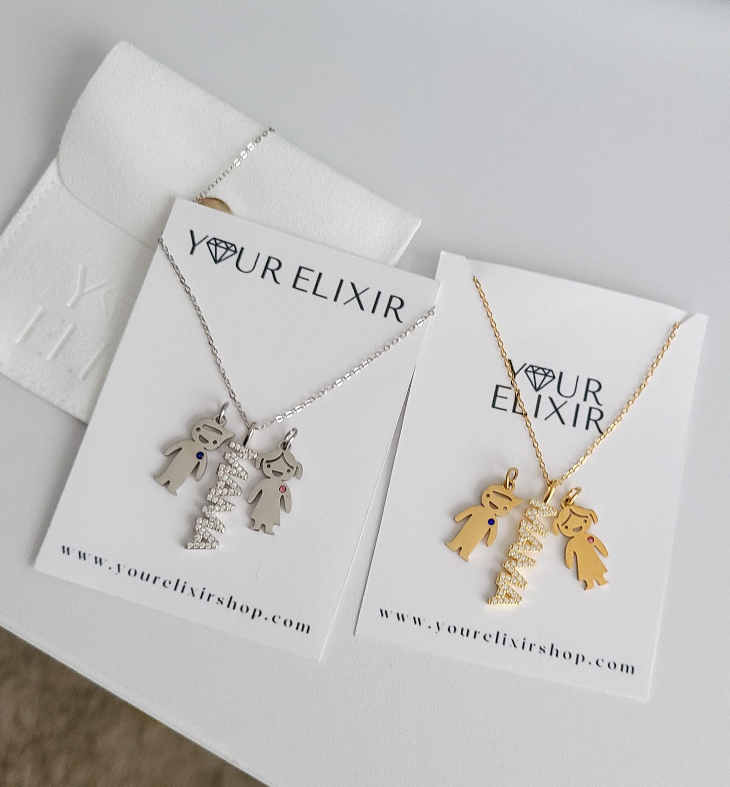 Collar de plata de ley para mamá
