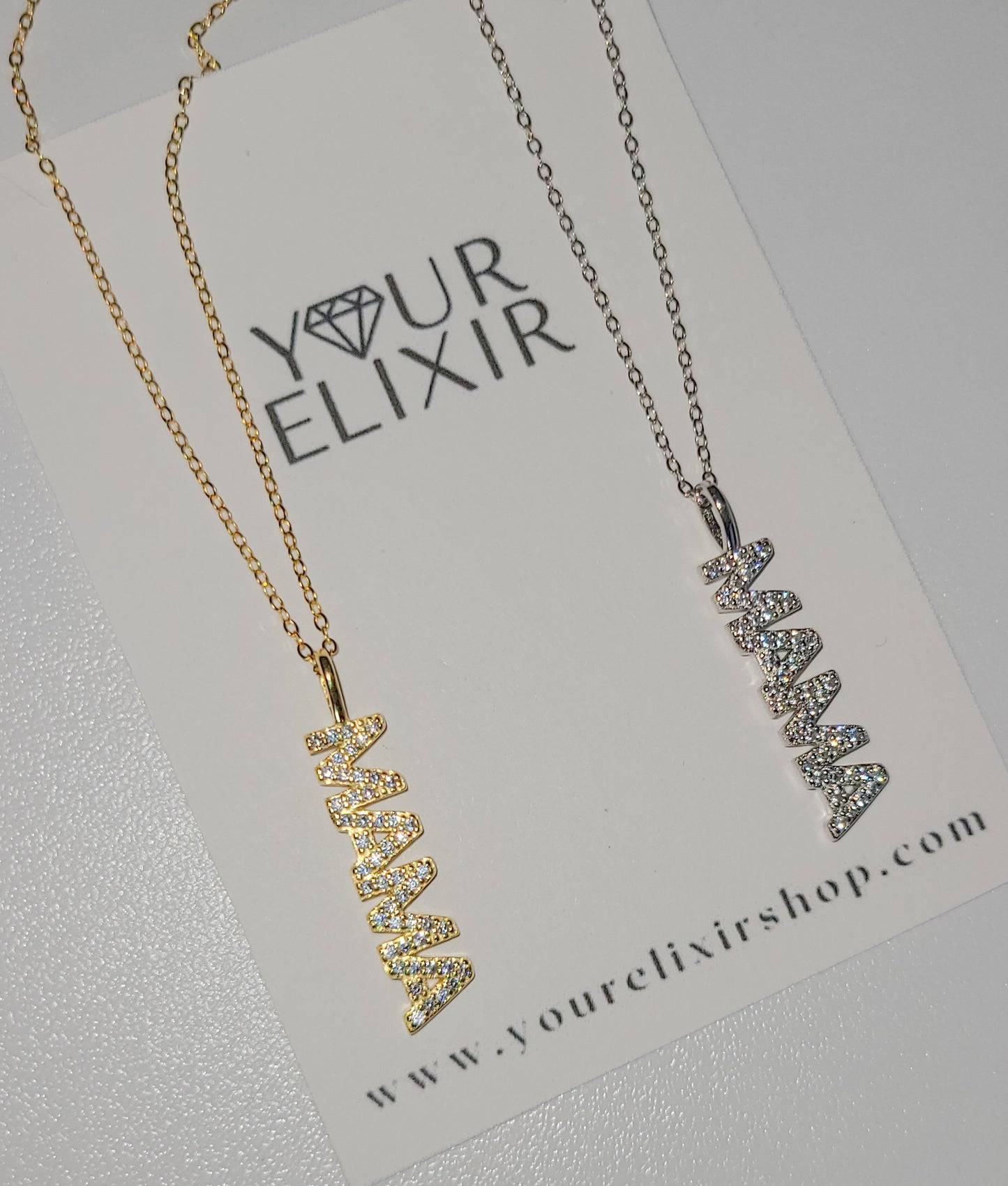 Collar de plata de ley para mamá