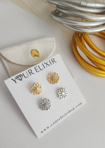 Pendientes con forma de flor de nenúfar
