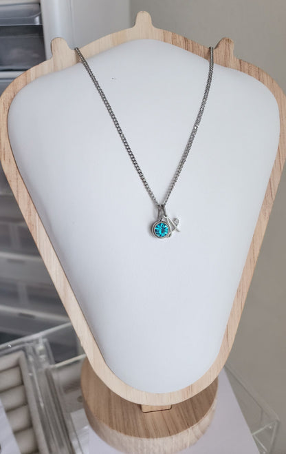 Silver Birthstone Gems Necklace