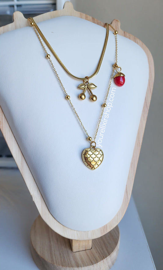 Scarlet Love & Cherry Kiss Necklaces