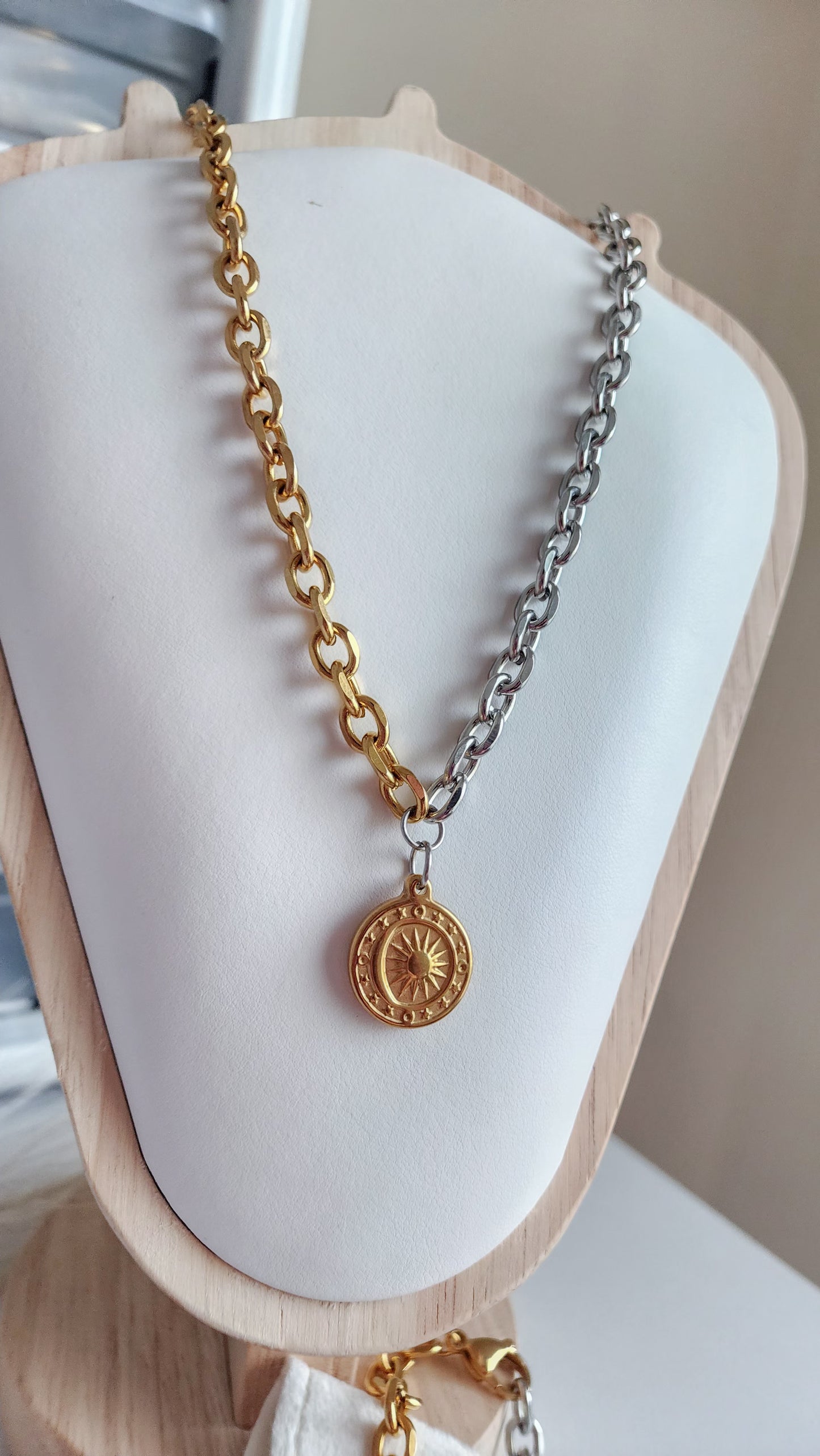 Sham two tone set Necklace & Bracelet