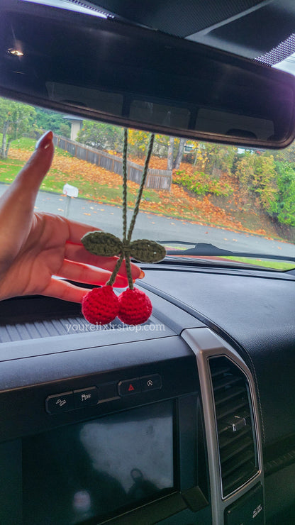 Bundle Earrings (Silver 925) & Hanging Crochet Cherry 🍒