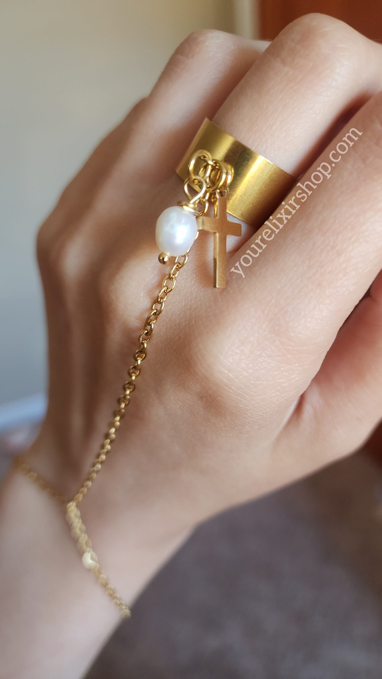 Cadena de mano personalizada (plata u oro)