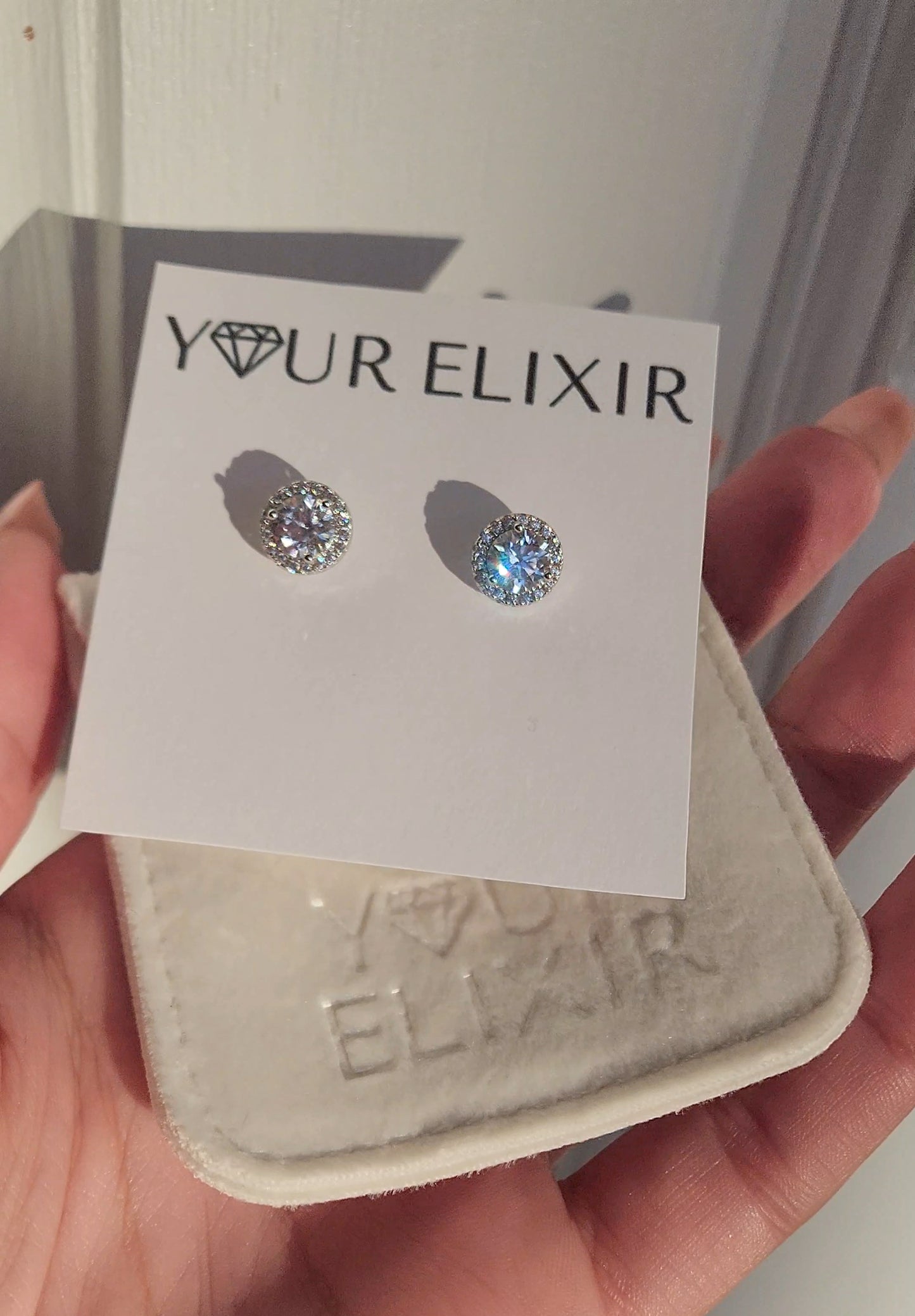 Sterling Silver Halo stud earrings
