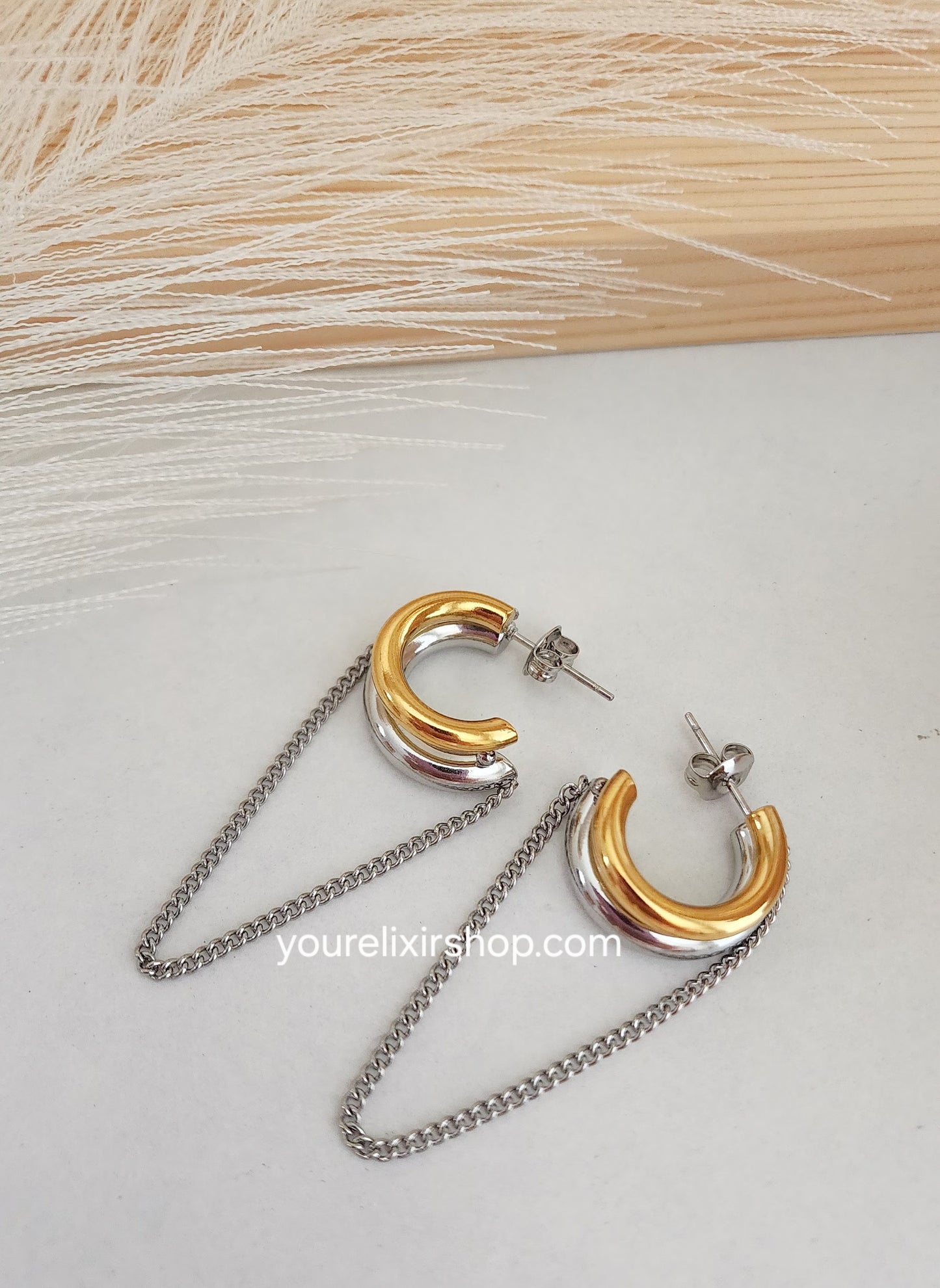 Elena Two-tone Hoops Earrings
