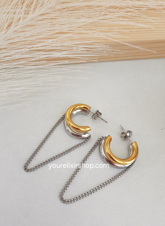 Elena Two-tone Hoops Earrings
