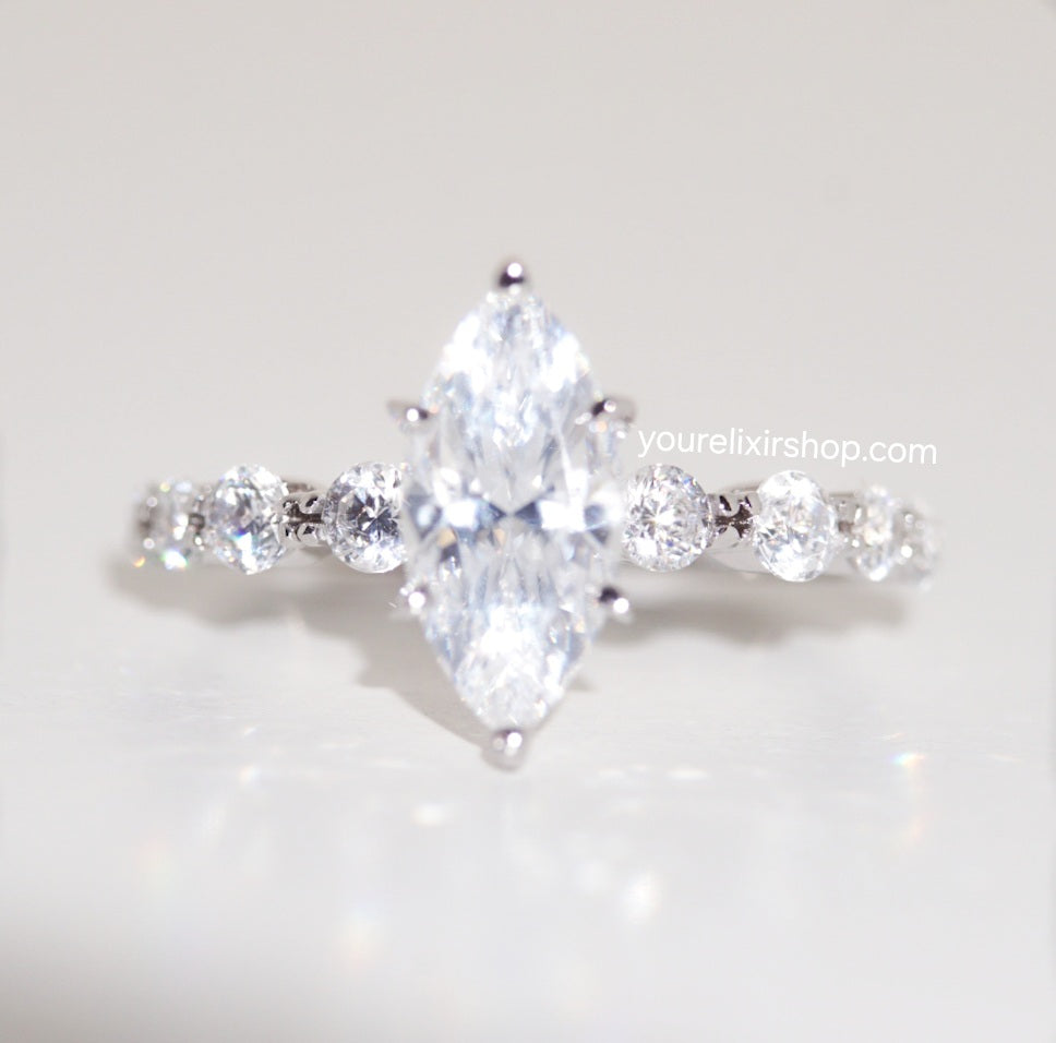 Sterling Silver Marquise Petal Ring