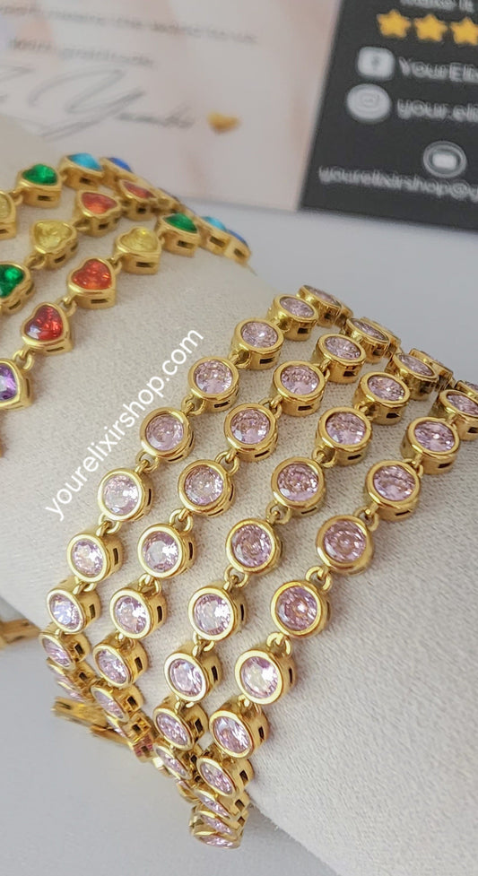 Zirconia Pink Bracelet